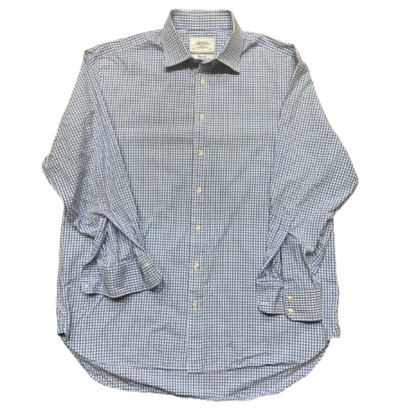 Charles Tyrwhitt Checkered Blue Purple Button Down Classic Shirt Men's Size XL - Picture 1 of 7
